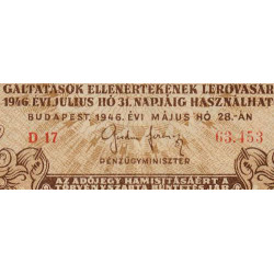 Hongrie - Pick 143a - 10'000 adopengö - Série D 17 - 28/05/1946 - Etat : TTB