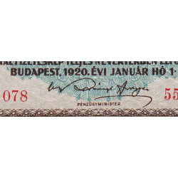 Hongrie - Pick 60 - 10 korona - Série a 078 - 01/01/1920 - Etat : pr.NEUF