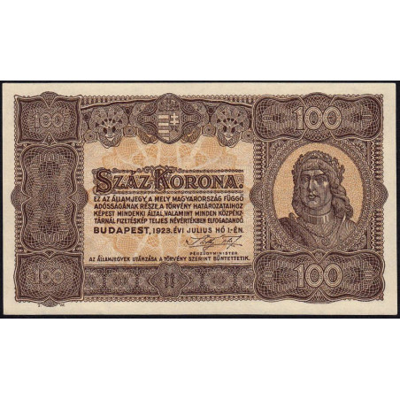 Hongrie - Pick 73b - 100 korona - Sans série - 01/07/1923 - Etat : NEUF