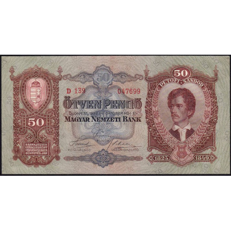 Hongrie - Pick 99 - 50 pengö - Série D 139 - 01/10/1932 - Etat : NEUF