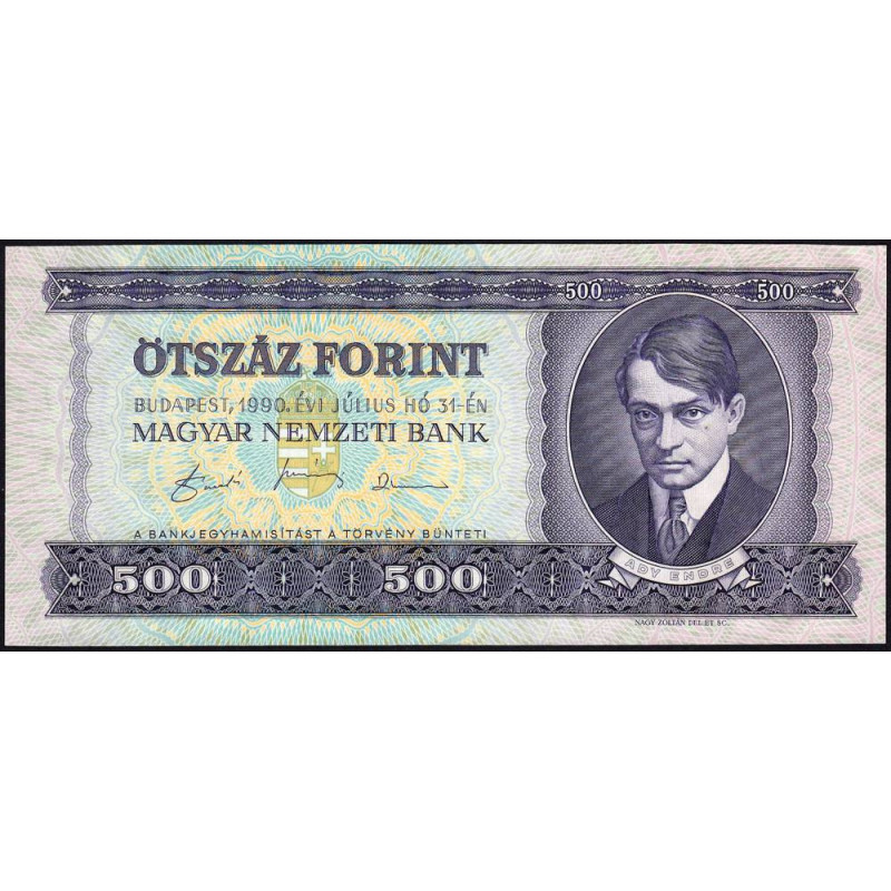 Hongrie - Pick 175a - 500 forint - Série E 212 - 31/07/1990 - Etat : NEUF
