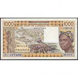 Côte d'Ivoire - Pick 107Ah - 1'000 francs - Série M.016 - 1987 - Etat : SPL