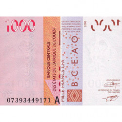 Côte d'Ivoire - Pick 115Ae - 1'000 francs - 2007 - Etat : NEUF