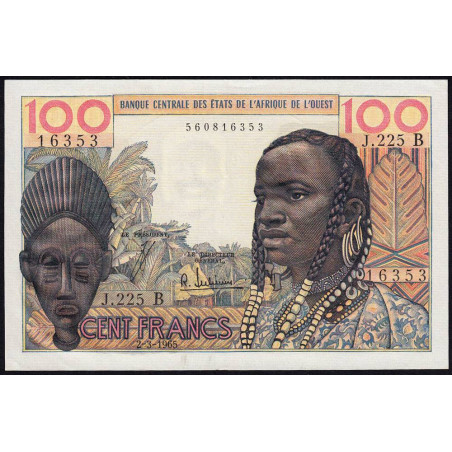 Bénin - Pick 201Be - 100 francs - Série J.225 - 02/03/1965 - Etat : SUP+