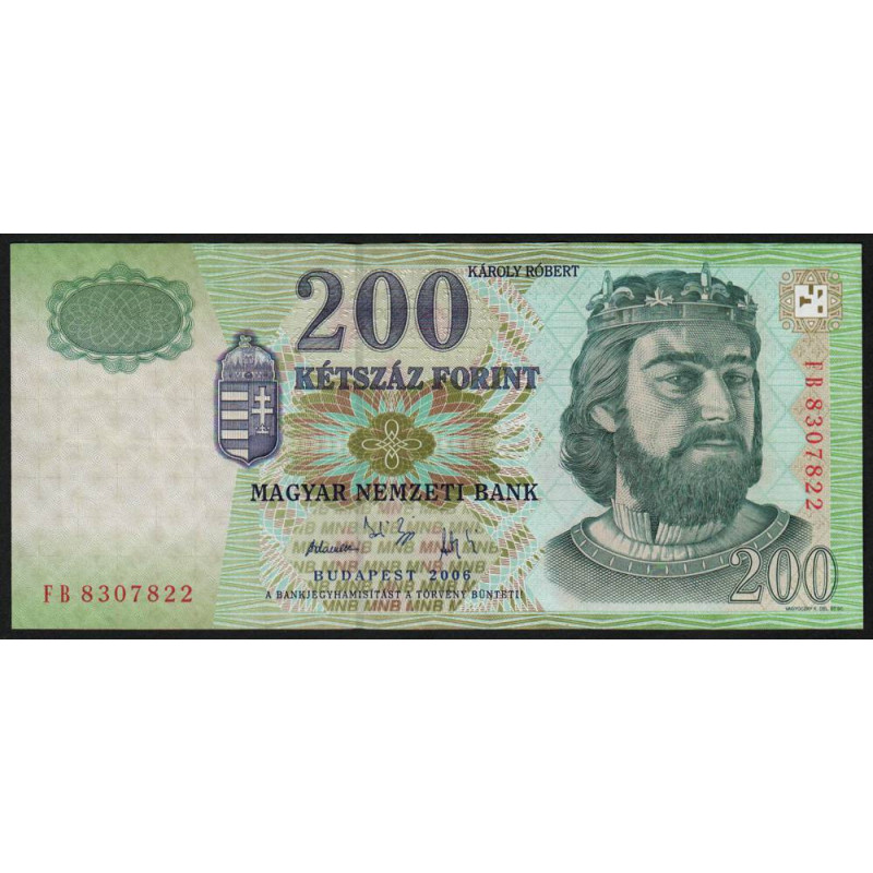 Hongrie - Pick 187f - 200 forint - Série FB - 2006 - Etat : SUP