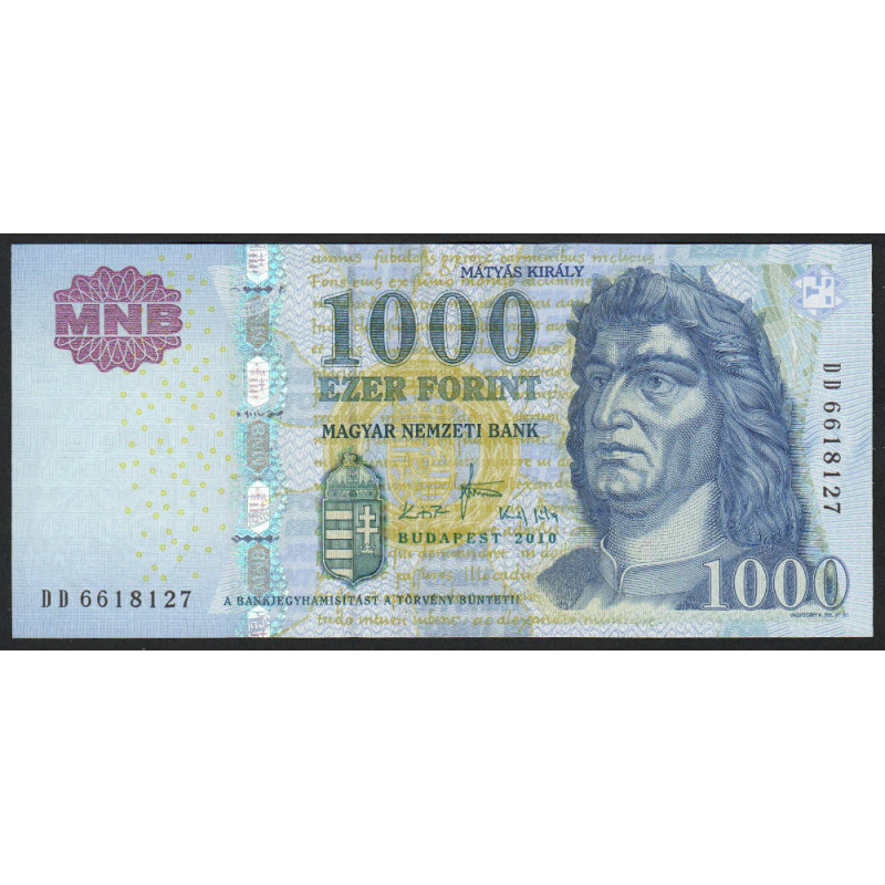 Hongrie - Pick 197b - 1'000 forint - Série DD - 2010 - Etat : NEUF