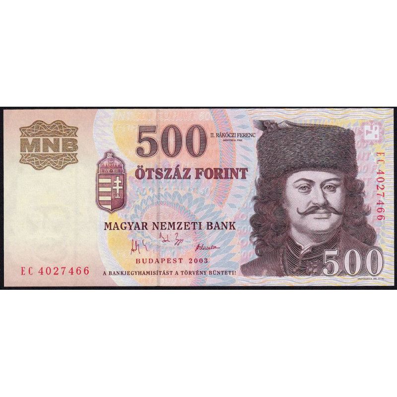 Hongrie - Pick 188c - 500 forint - Série EC - 2003 - Etat : NEUF