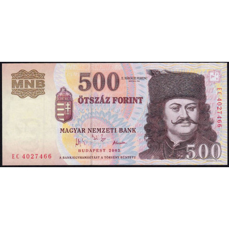 Hongrie - Pick 188c - 500 forint - Série EC - 2003 - Etat : NEUF