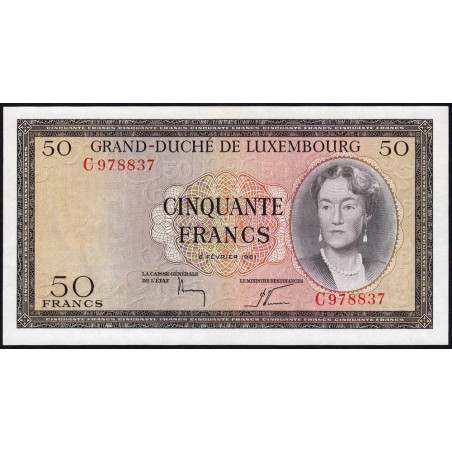 Luxembourg - Pick 51a - 50 francs - Série C - 06/02/1961 - Etat : NEUF