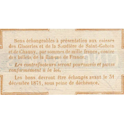 Saint-Gobain - Manufactures des Glaces - Jer 02.17B - 5 francs - 10/10/1870 - Etat : SPL