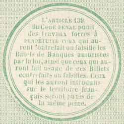 B. d'émission Lille - Jer 59.41A - 1 franc - 1870 - Epreuve - Etat : SPL