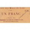 Mines de Lens - Jer 62.17B - 1 franc - 05/10/1870 - Etat : SPL