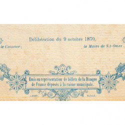 Ville de Saint-Omer - Jer 62.24B - 5 francs - 09/10/1870 - Epreuve - Etat : SPL