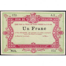 St-Pierre-lez-Calais - Jer 62.26A - 1 franc - Série  A.2 - 08/10/1870 - Etat : SPL