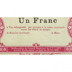 St-Pierre-lez-Calais - Jer 62.26A - 1 franc - 08/10/1870 - Etat : SPL
