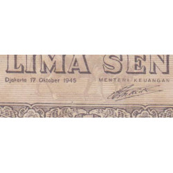 Indonésie - Pick 14 - 5 sen - 17/10/1945 - Etat : NEUF