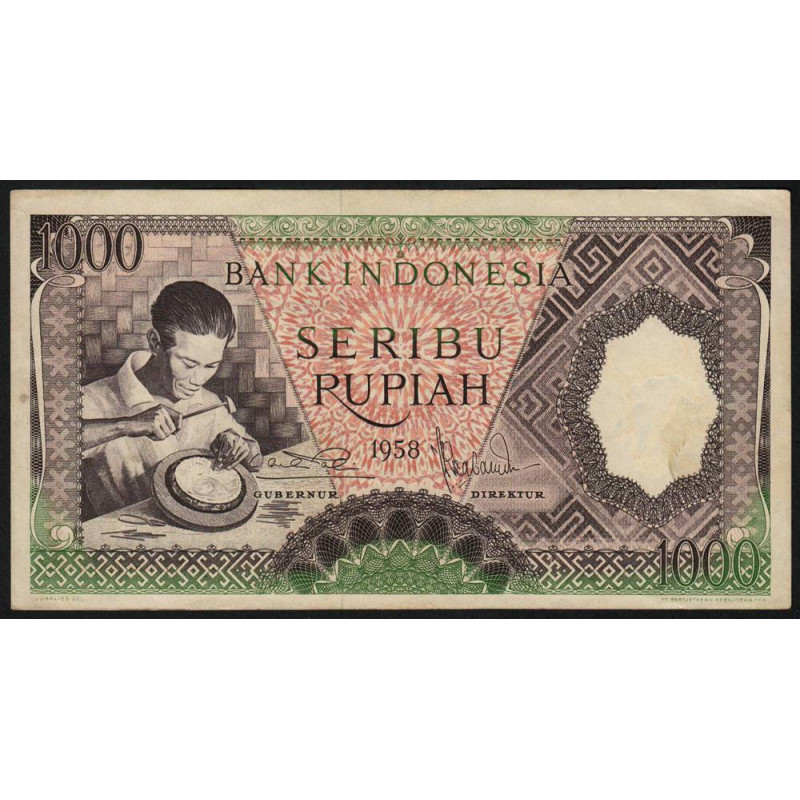 Indonésie - Pick 62 - 1'000 rupiah - 1958 - Etat : SUP