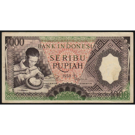 Indonésie - Pick 62 - 1'000 rupiah - 1958 - Etat : SUP
