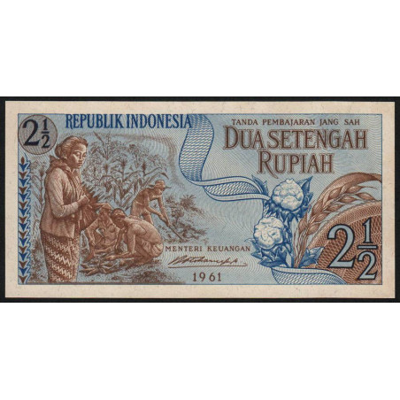Indonésie - Pick 79 - 2 1/2 rupiah - 1961 - Etat : NEUF