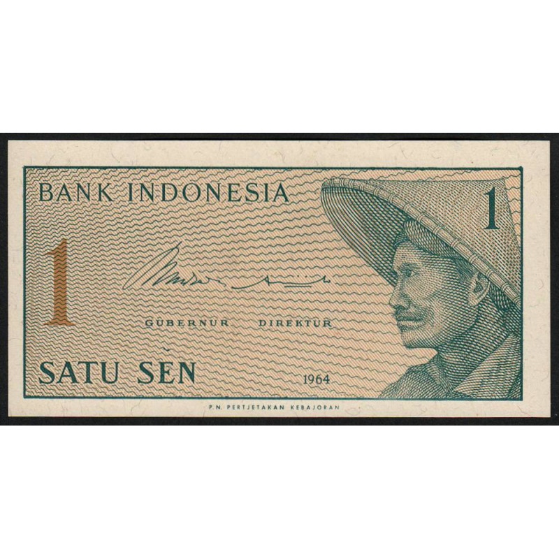 Indonésie - Pick 90a - 1 sen - 1964 - Etat : NEUF