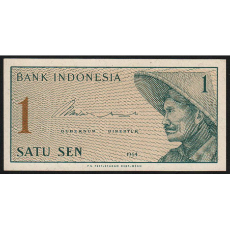 Indonésie - Pick 90r (remplacement) - 1 sen - 1964 - Etat : NEUF