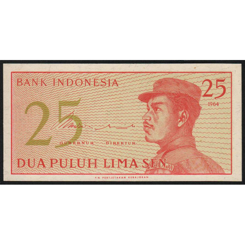 Indonésie - Pick 93a - 25 sen - 1964 - Etat : NEUF