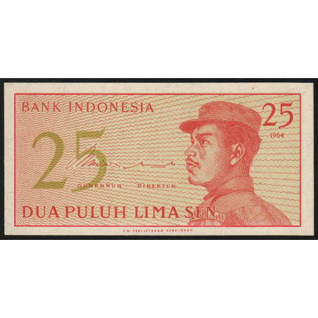 Indonésie - Pick 93a - 25 sen - 1964 - Etat : NEUF