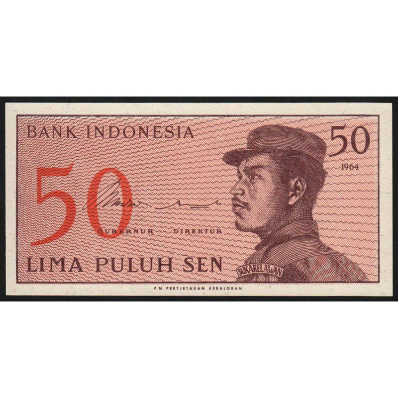 Indonésie - Pick 94r (remplacement) - 50 sen - 1964 - Etat : NEUF