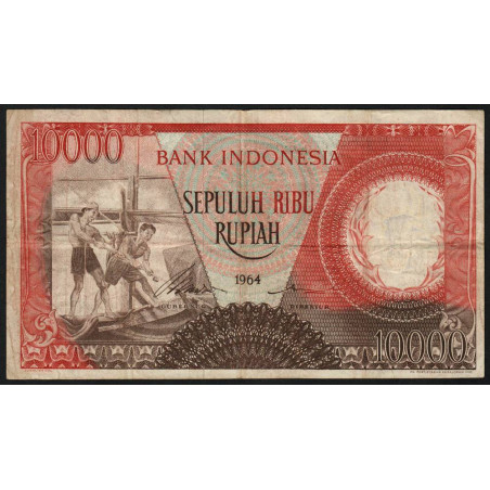 Indonésie - Pick 99 - 10'000 rupiah - 1964 - Etat : TB
