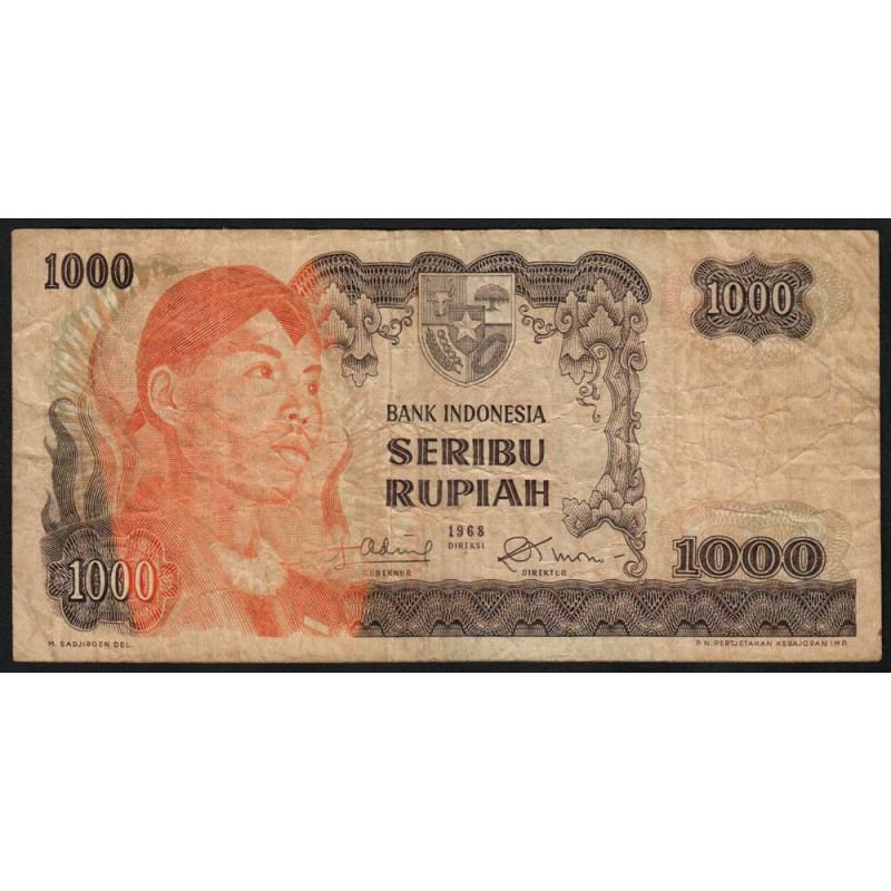 Indonésie - Pick 110a - 1'000 rupiah - 1968 - Etat : B