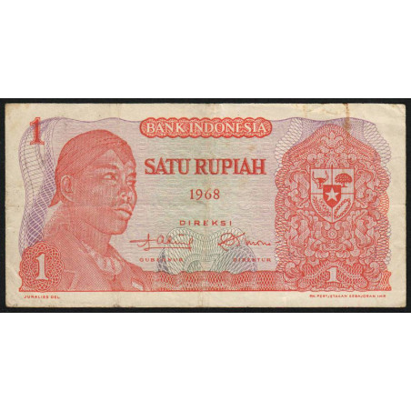 Indonésie - Pick 102a - 1 rupiah - 1968 - Etat : TB
