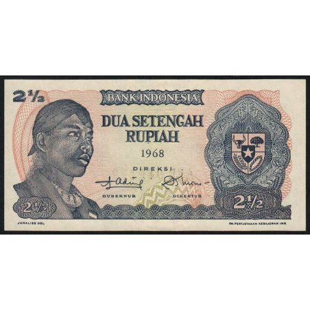 Indonésie - Pick 103a - 2 1/2 rupiah - 1968 - Etat : TB+