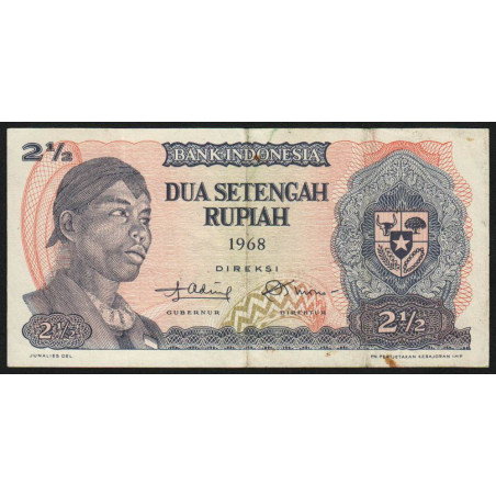 Indonésie - Pick 103a - 2 1/2 rupiah - 1968 - Etat : NEUF