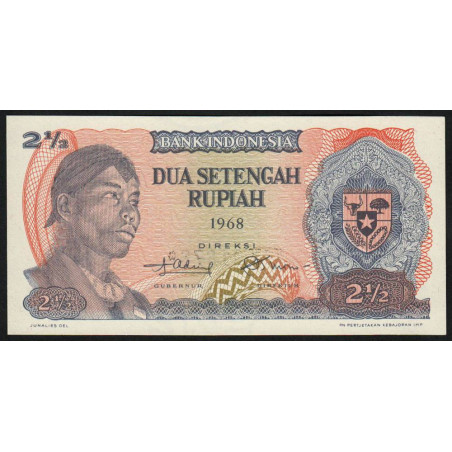 Indonésie - Pick 103r (remplacement) - 2 1/2 rupiah - 1968 - Etat : NEUF
