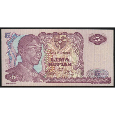 Indonésie - Pick 104a - 5 rupiah - 1968 - Etat : NEUF