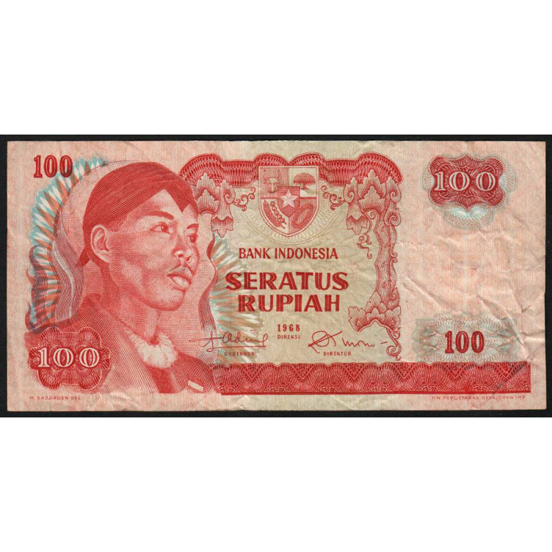 Indonésie - Pick 108a - 100 rupiah - 1968 - Etat : TB-