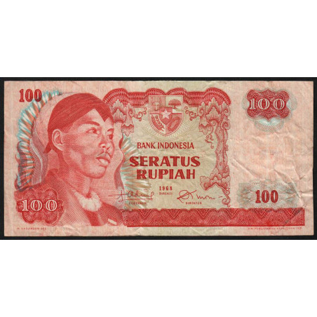 Indonésie - Pick 108a - 100 rupiah - 1968 - Etat : TB-