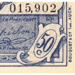 Auch (Gers) - Pirot 15-20 - 50 centimes - Série N - 26/11/1920 - Etat : SUP+