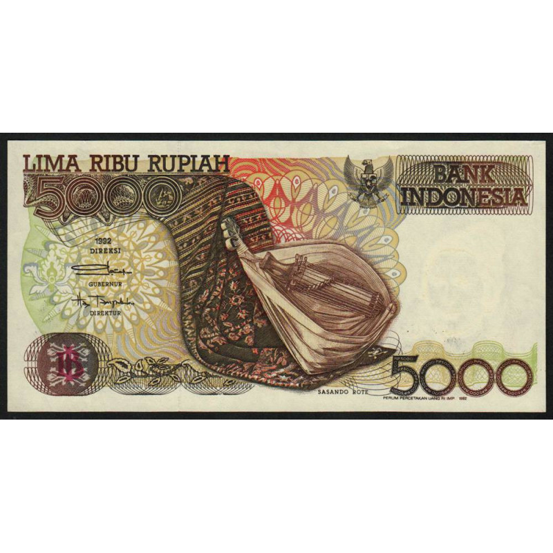 Indonésie - Pick 130a - 5'000 rupiah - 1992 - Etat : SPL