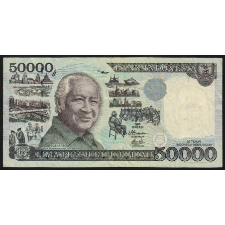 Indonésie - Pick 136d - 50'000 rupiah - 1998 - Etat : TB+