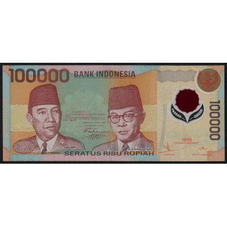 Indonésie - Pick 140 - 100'000 rupiah - 1999 - Polymère - Etat : TTB+