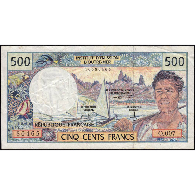 Territoire Français du Pacifique - Pick 1c - 500 francs - Série Q.007 - 1995 - Etat : TB
