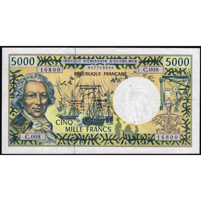 Territoire Français du Pacifique - Pick 3e - 5'000 francs - Série C.008 - 1997 - Etat : TTB