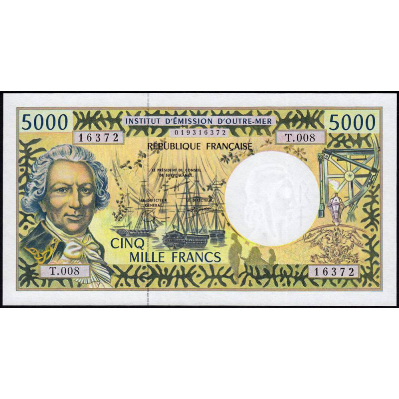 Territoire Français du Pacifique - Pick 3f - 5'000 francs - Série T.008 - 2001 - Etat : NEUF