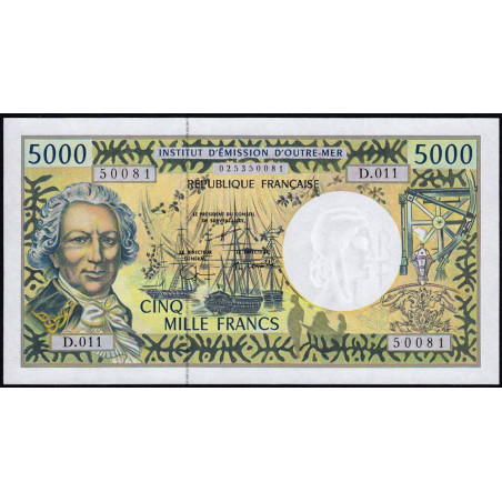 Territoire Français du Pacifique - Pick 3g - 5'000 francs - Série D.011 - 2005 - Etat : NEUF