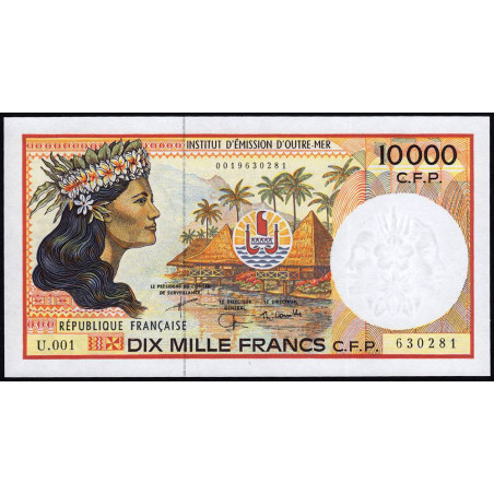 Territoire Français du Pacifique - Pick 4e - 10'000 francs - Série U.001 - 2005 - Etat : NEUF