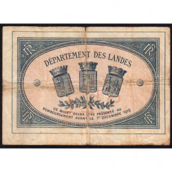 Mont-de-Marsan - Pirot 82-5 - 1 franc - Série X - 01/12/1914 - Etat : TB-