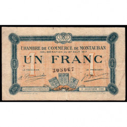 Montauban - Pirot 83-15 variété - 1 franc - 1917 - Etat : TB