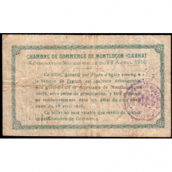 Montluçon-Gannat - Pirot 84-23 - 1 franc - Série B - 1916 - Etat : TB