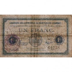 Montluçon-Gannat - Pirot 84-23 - 1 franc - Série B - 1916 - Etat : TB